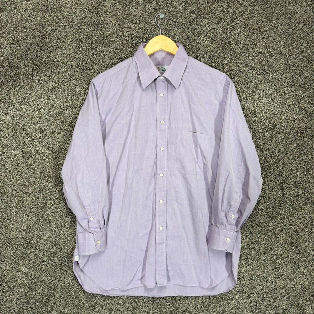 Luigi Borrelli Napoli Dress Shirt Mens 16.5 Purple Neiman Marcus Made In Italy